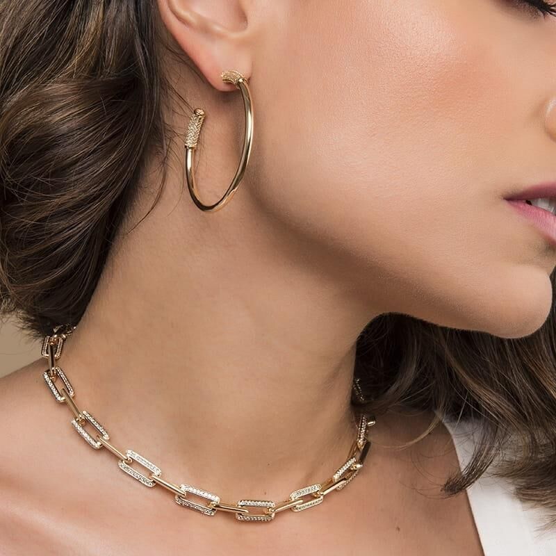 COLLIER PLAQUÉ OR 24K ZIRCON