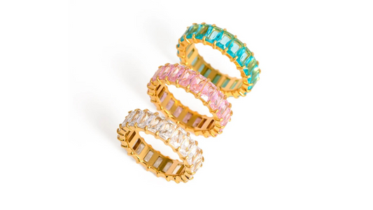 Bagues zirconium multicouleur