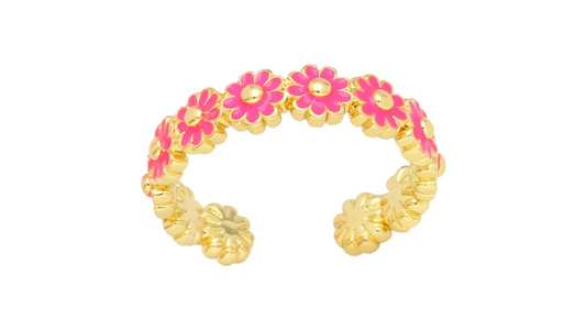 BAGUE FLEURS FUCHSIA