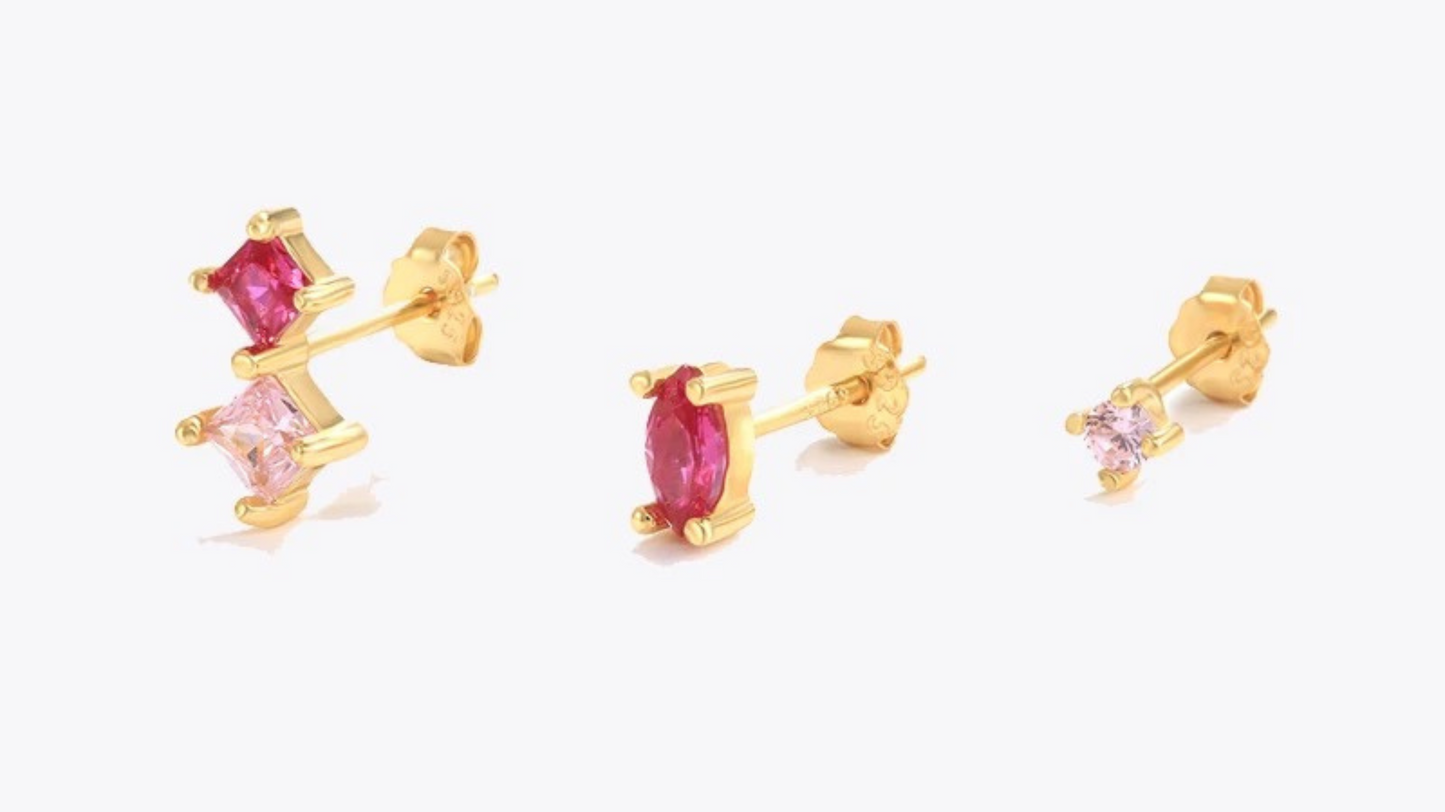 SET DE 3 BOUCLES D'OREILLES