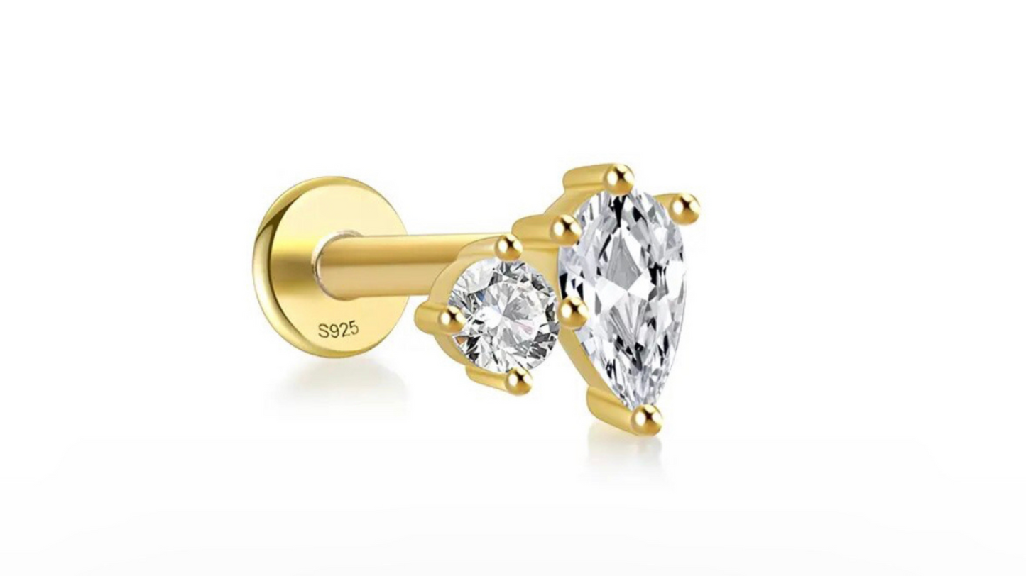 18K GOLD-PLATED UNIT EARRING