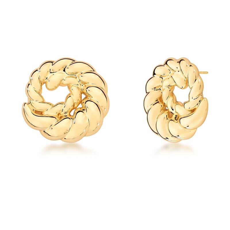 BOUCLES D'OREILLES RONDES PLAQUÉ OR 24K