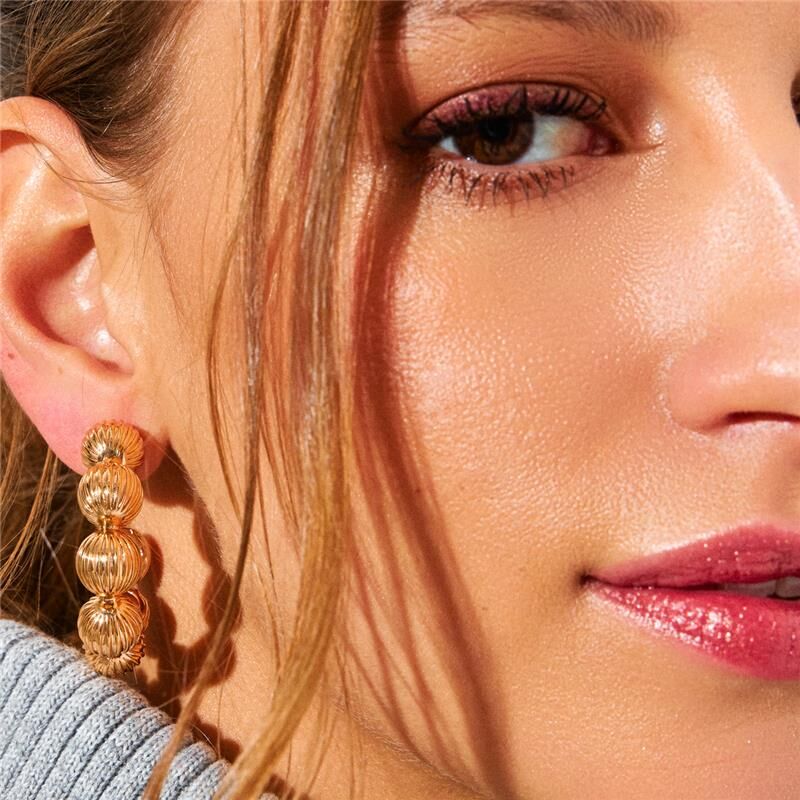 BOUCLES D'OREILLES CRÉOLES PLAQUÉ OR 24K