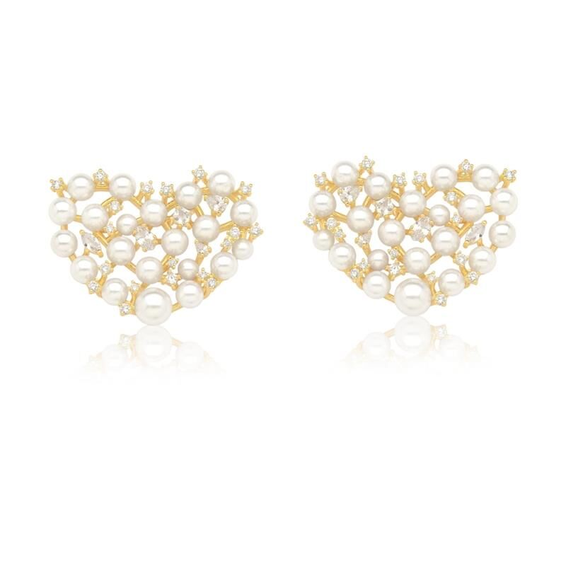 BOUCLES D'OREILLES COEUR EN PERLES