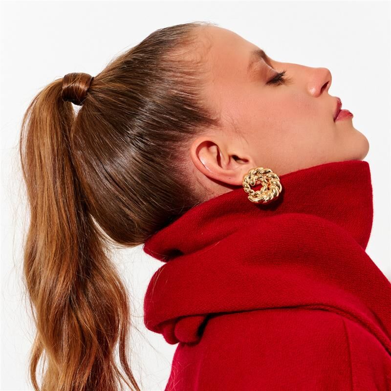 BOUCLES D'OREILLES RONDES PLAQUÉ OR 24K