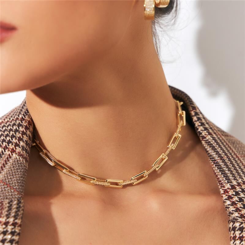 CHOKER PLAQUÉ OR 24K