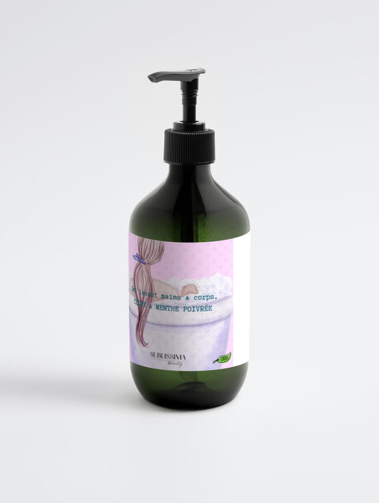 Gel lavant mains & corps, CÈDRE & MENTHE POIVRÉE