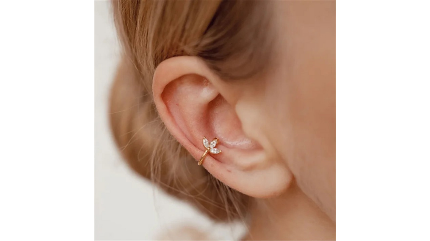 Boucle d'oreille minimaliste plaqué or 18k
