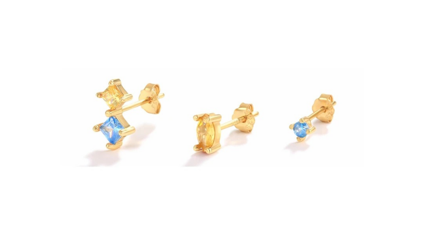 SET DE 3 BOUCLES D'OREILLES