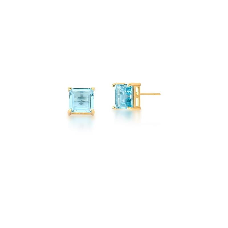 BLUE SQUARE EARRINGS