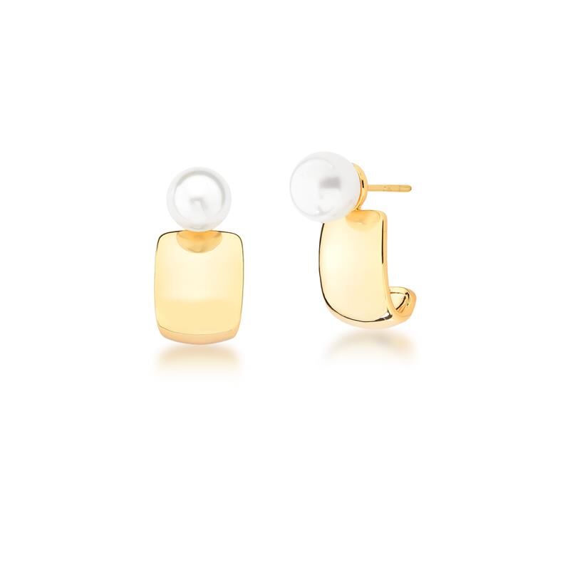 SMALL HOOP PEARL EARRINGS